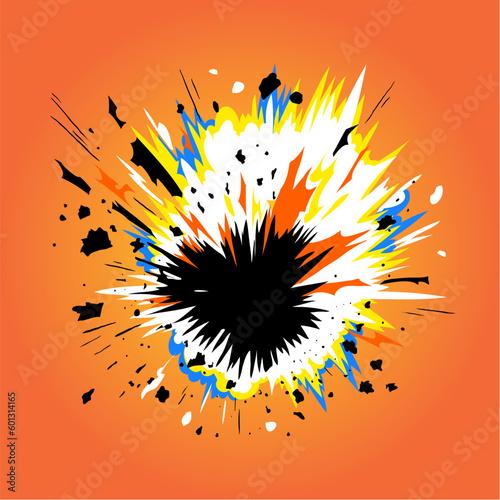 Comics boom backgrounds, minimalism style. Petard, bomb frame art. Wrapping template. Design for attract attention. Vector illustration
