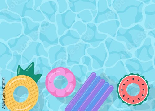 Top view of summer pool background illustration