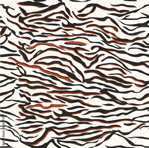 Big cat fur pattern. Decorative tiger pattern seamless vector illustration. Elegant and stylish background for fabric clothes.	