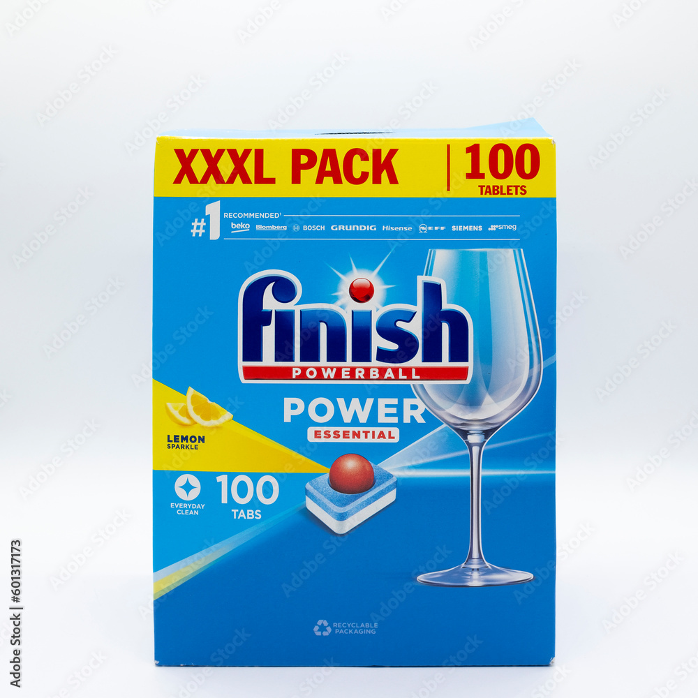 Irvine, Scotland, UKMarch 12, 2023 Finish branded Powerball