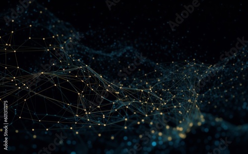background technology ai line blue futuristic connection digital cyberspace network light. Generative AI. © VICHIZH