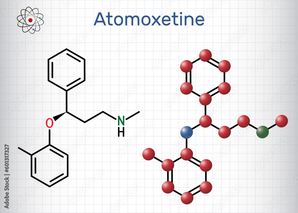 Atomoxetine molecule. It is used in the management of Attention Deficit