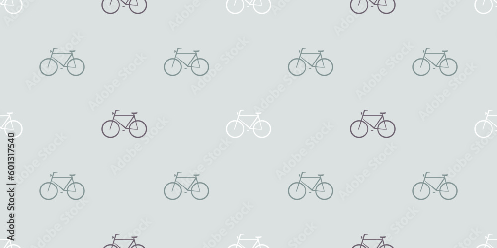 Flat Design - Rows of Many White, Green and Brown Seamless Bicycle Symbols Pattern on Light Grey Background - Illustration in Editable Vector Format Flat Design - Rows of Many White, Green and Brown Seamless Bicycle Symbols Pattern on Light Grey Background - Illustration in Editable Vector Format