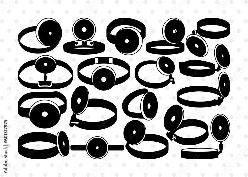 Doctor Head Mirror Silhouette, Doctor Head Mirror SVG, Head Mirror Svg