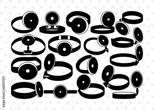 Doctor Head Mirror Silhouette, Doctor Head Mirror SVG, Head Mirror Svg, Medical Items Svg, Medical instrument Svg, Head Mirror Bundle, SB00846