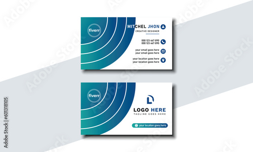 Professional and modern business card design template. Creative presentation card with company logo. Visiting card for business and personal use. Vector illustration design