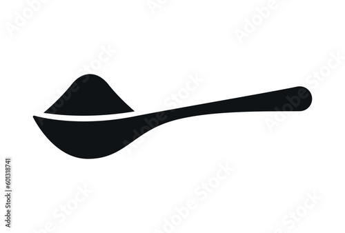 Spoon measure pictogram, cooking ingredient  symbol. Isolated vector silhouette on white background.