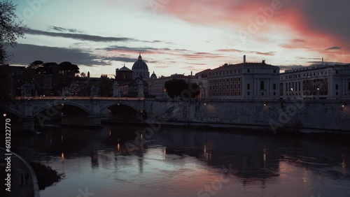 Beautiful sunset video of Rome Italy