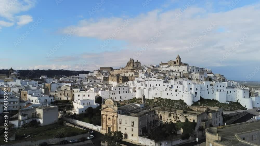 Aerial panoramic view of Ostuni, the white city, Apulia (Puglia), southern Italy Aerial panoramic view of Ostuni, the white city, Apulia (Puglia), southern Italy