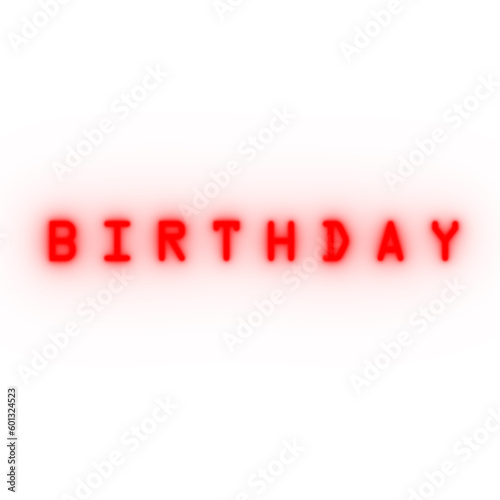 Red color text on a transparent background - BIRTHDAY