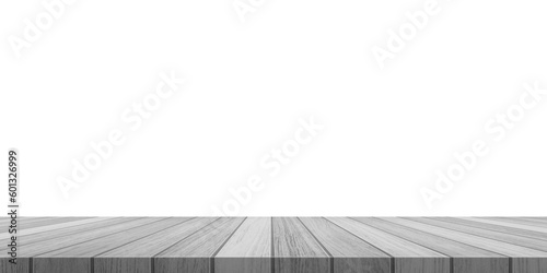 Empty wood table transparent background For product placement