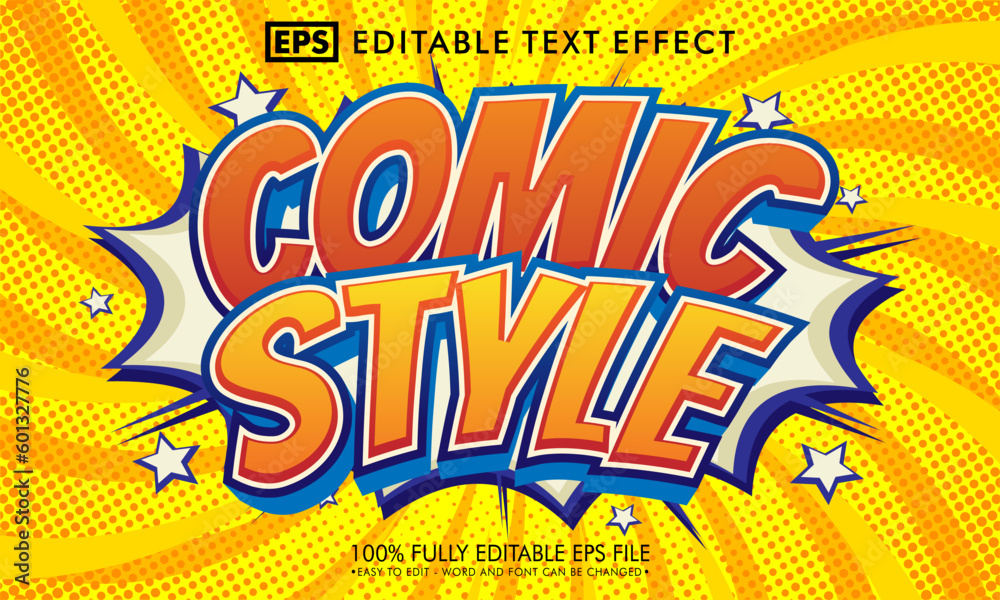 Fototapeta premium Comic editable text effect
