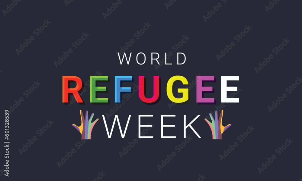 World Refugee week. background, banner, card, poster, template. Vector illustration.