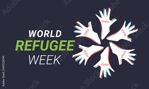 World Refugee week. background, banner, card, poster, template. Vector illustration.