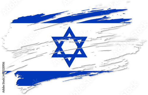 israel flag on paint brush shape