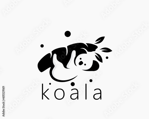 silhouette koala patch at tree logo icon symbol design template illustration inspiration