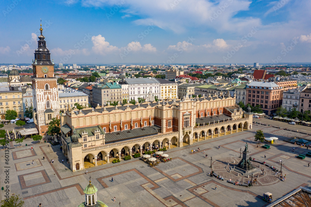 custom made wallpaper toronto digitalKraków Cloth Hall - drone aerial view - Main Market Square on sunny day, Poland