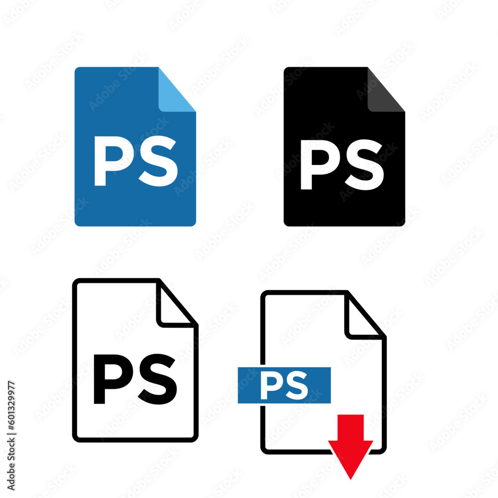 PS file icon vector logo design logo illustration PS file icon vector logo design logo illustration