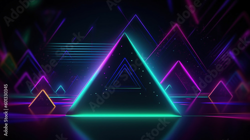 Abstract 3d neon background. AI
