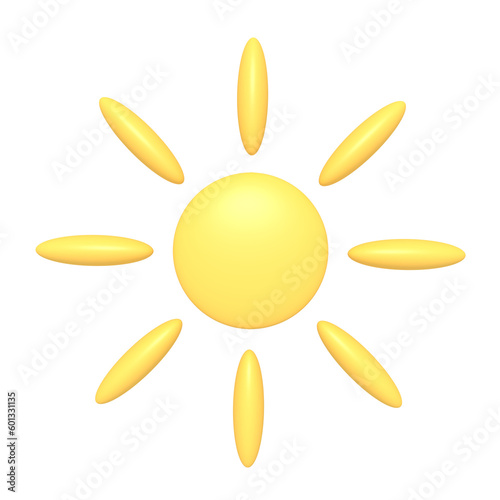 3d icon of summer sun