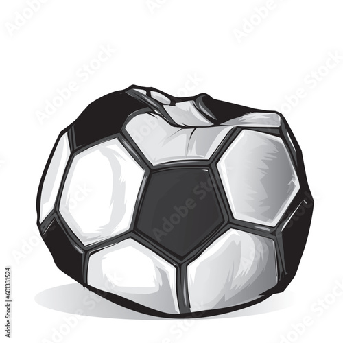 illustration of a deflated soccer ball