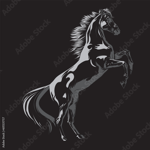Illustration of black horse