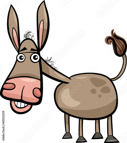 funny cartoon donkey farm animal character