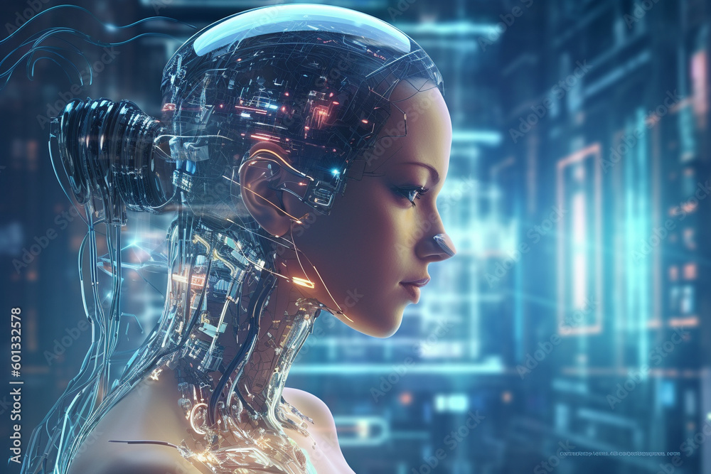 Artificial intelligence (AI) robot, showcasing the advanced technologies that will shape the future of humanity. Ai generated Artificial intelligence (AI) robot, showcasing the advanced technologies that will shape the future of humanity. Ai generated