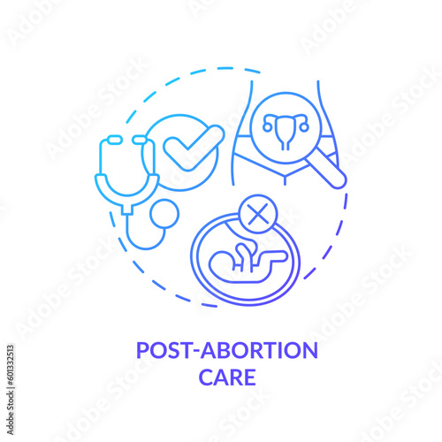 Post abortion care blue gradient concept icon. Emergency medical service. Life saving. Abortion clinic. Reproductive health abstract idea thin line illustration. Isolated outline drawing