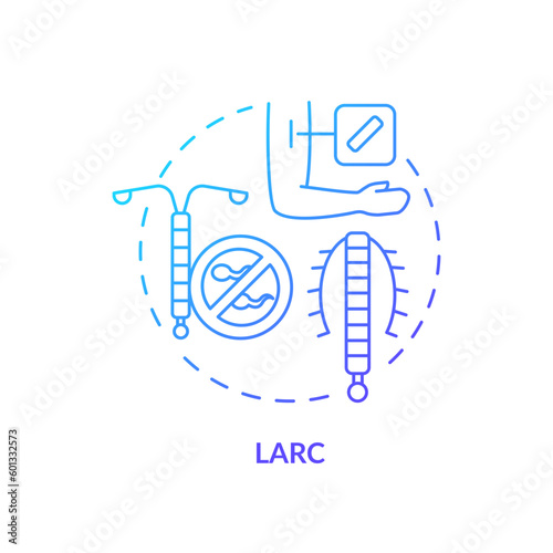 LARC blue gradient concept icon. Contraceptive method. Long lasting. Birth control. Family planning. Reproductive health abstract idea thin line illustration. Isolated outline drawing