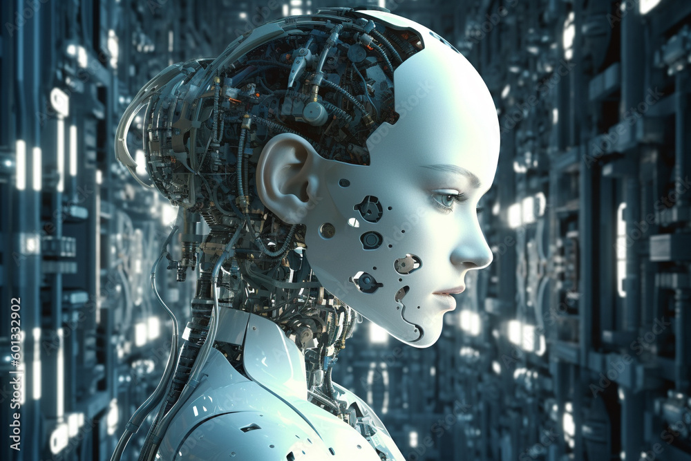 Artificial intelligence (AI) robot, showcasing the advanced technologies that will shape the future of humanity. Ai generated Artificial intelligence (AI) robot, showcasing the advanced technologies that will shape the future of humanity. Ai generated
