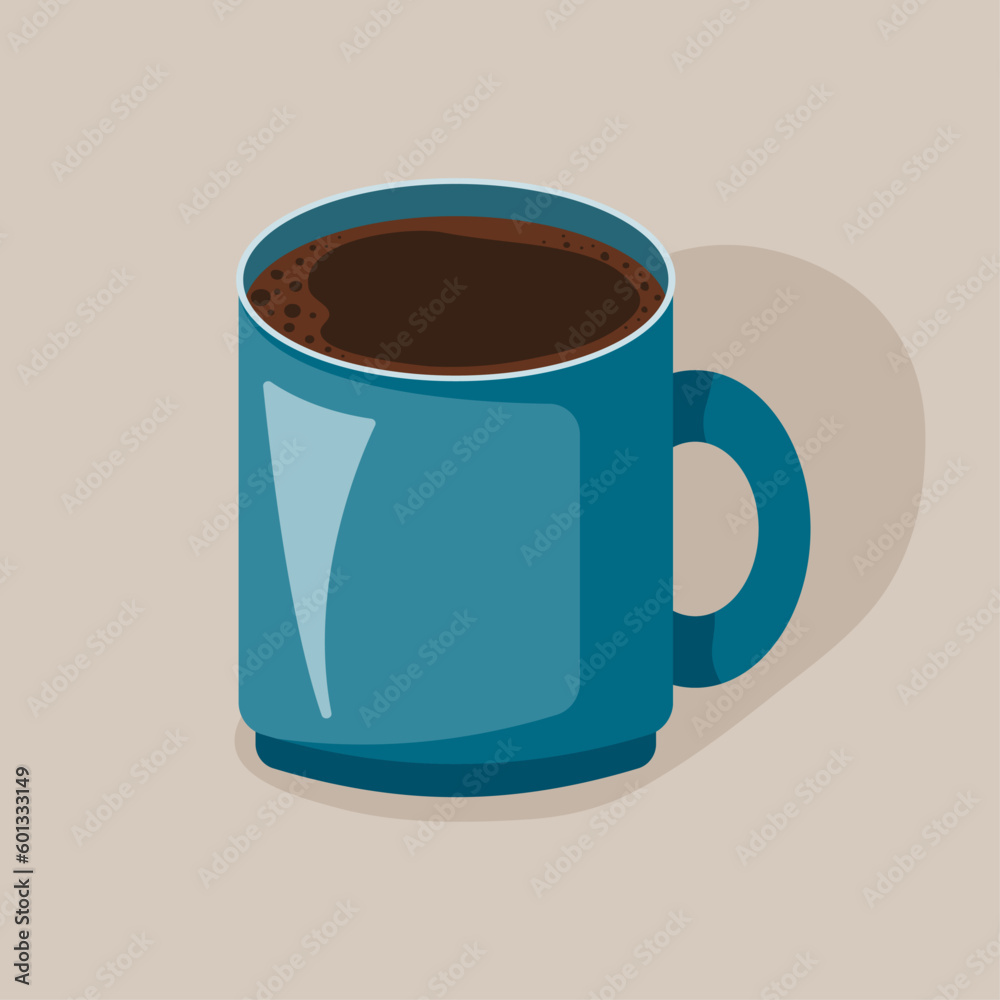 Delicious blue cup of coffee . Drink vector illustration design.
Delicious blue cup of coffee . Drink vector illustration design.
