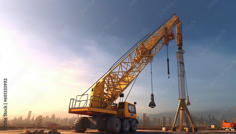 a mobile crane on a construction site