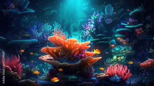 Tropical Coral Reef. Generative Ai © sopiangraphics