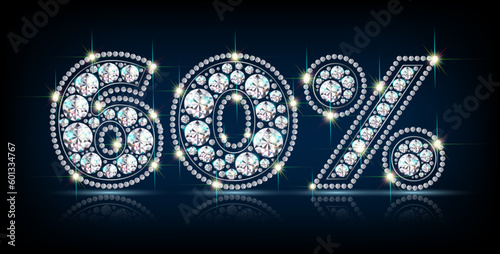 sixty percent diamond realistic vector eps10