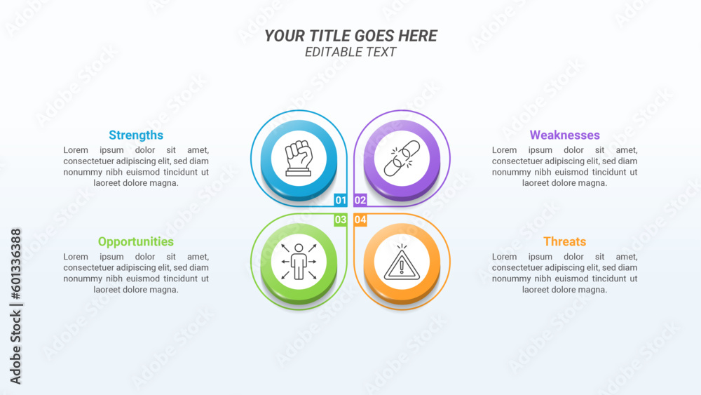 Infographics Diagram with 4 Steps and Business Icon on a 16:9 Ratio Layout for Business Presentations, Goals, Reports, and Website Design. Infographics Diagram with 4 Steps and Business Icon on a 16:9 Ratio Layout for Business Presentations, Goals, Reports, and Website Design.