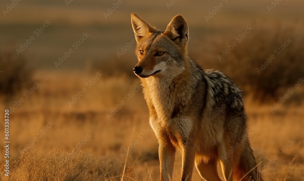 photo of jackal in its natural habitat. Generative AI photo of jackal in its natural habitat. Generative AI