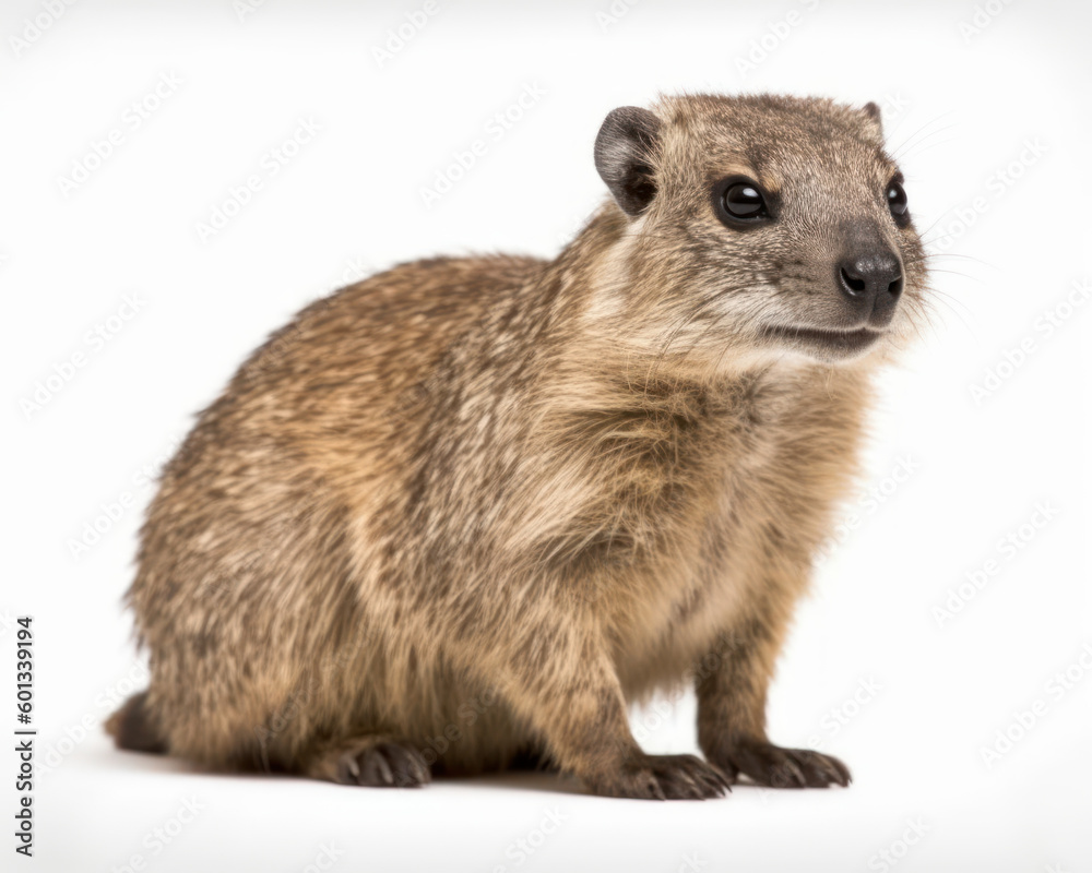 photo of hyrax isolated on white background. Generative AI photo of hyrax isolated on white background. Generative AI