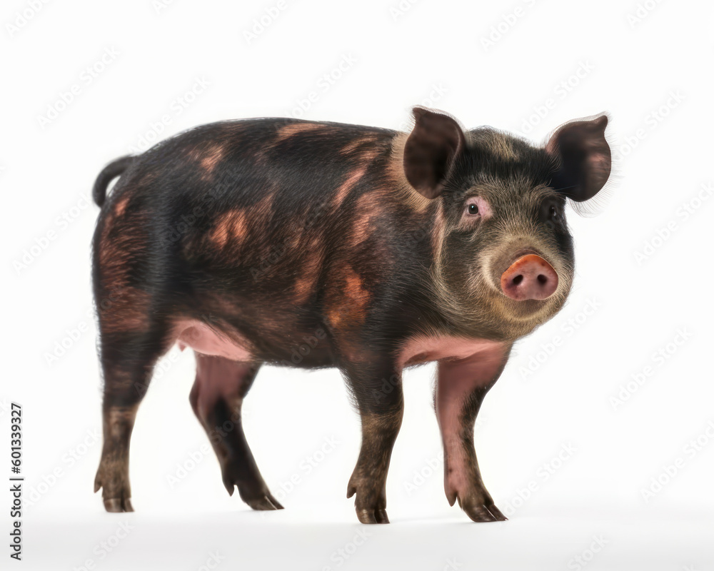 photo of hog isolated on white background. Generative AI photo of hog isolated on white background. Generative AI