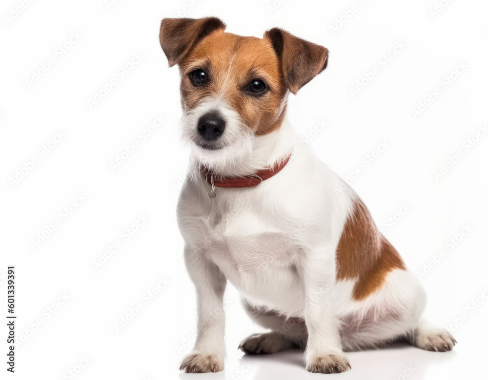 photo of Jack Russell Terrier isolated on white background. Generative AI