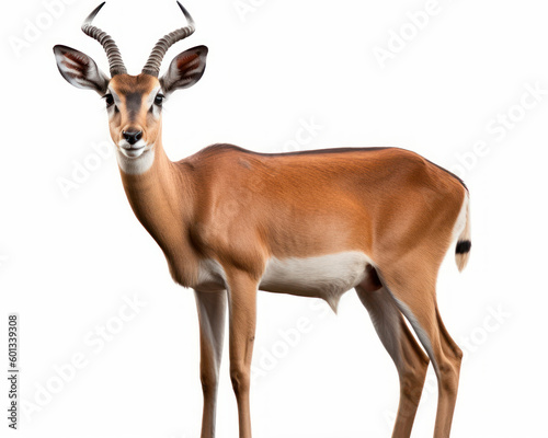 photo of impala isolated on white background. Generative AI