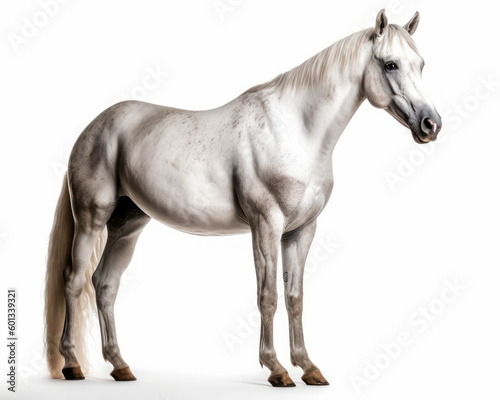 Hackney show horse isolated on white background. Generative AI © Bartek