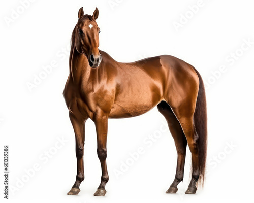 photo of horse isolated on white background. Generative AI