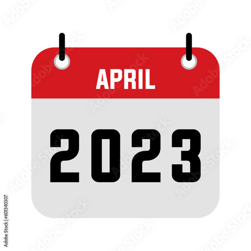 calendar - April 2023 icon illustration isolated vector sign symbol. Calendar icon. April 2023