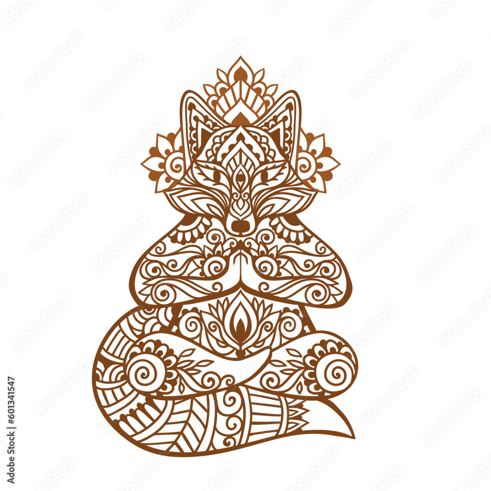 Fox head Mandala. Vector illustration