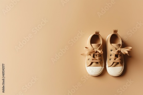 Baby shoes pair. Generate Ai photo