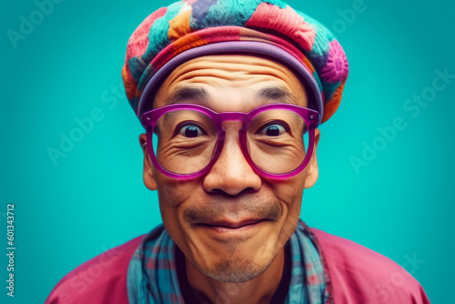 Funny man face. Generative AI © Vika art