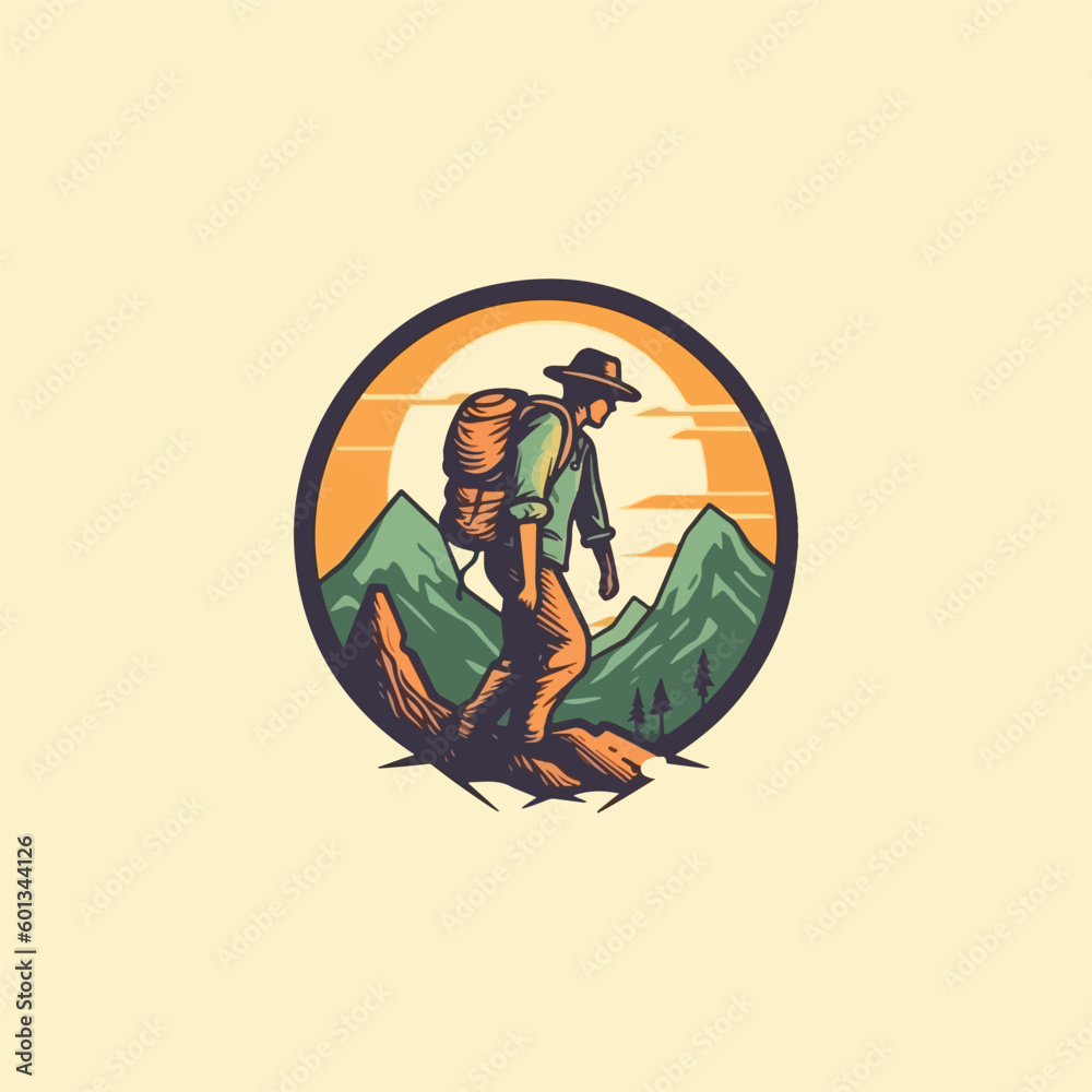 Naklejka premium hiking logo modern simple