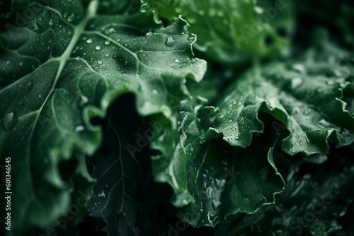 lettuce leaves with water drops
