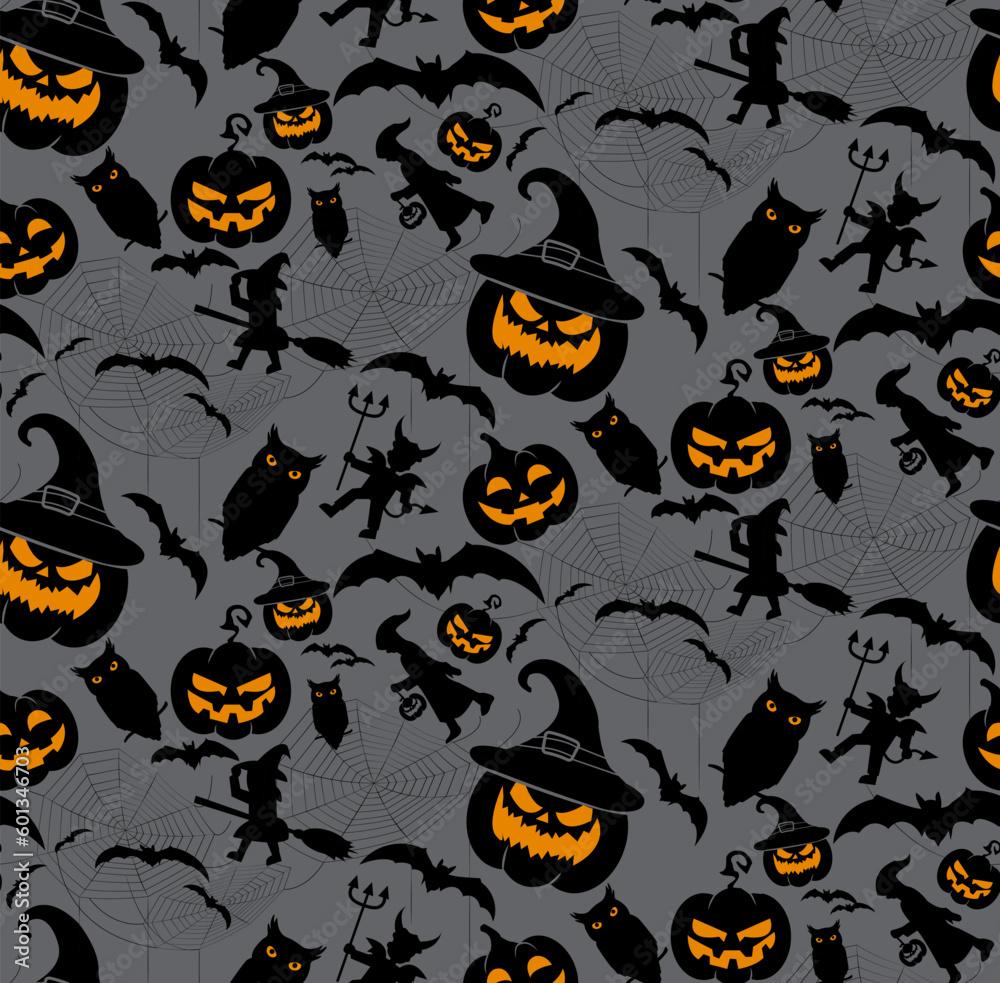 Halloween holiday. Seamless background. Halloween background, Halloween seamless pattern
